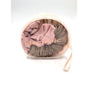 Slip Silk Scrunchies Set - Pink and Brown